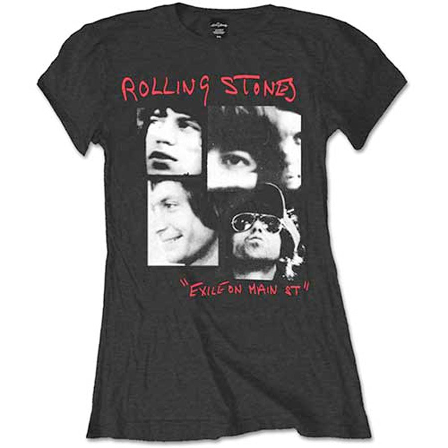 The Rolling Stones - Photo Exile - Ladies Black T-shirt