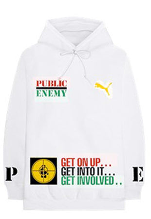 Public Enemy - Fight The Power - White  Hooded Sweatshirt