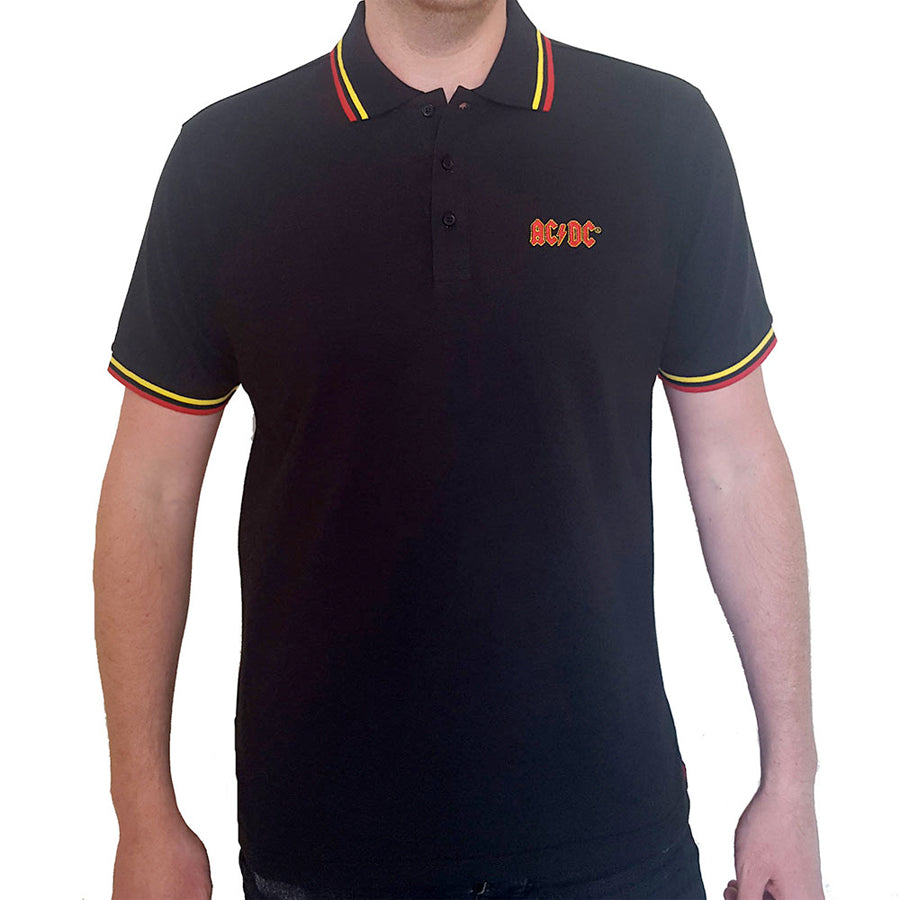 AC/DC - Embroidered Classic Logo - Black Polo Shirt