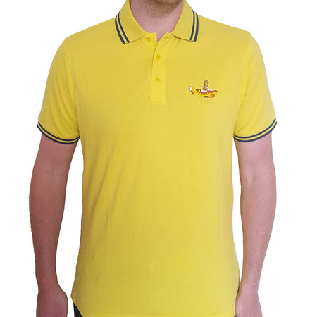 The Beatles - Embroidered Yellow Submarine Logo - Yellow Polo Shirt