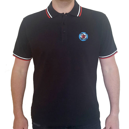 The Who - Embroidered Target Logo - Black Polo Shirt