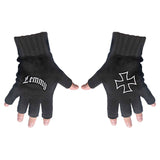 Motorhead-Lemmy-Logo and Iron Cross-Fingerless Gloves
