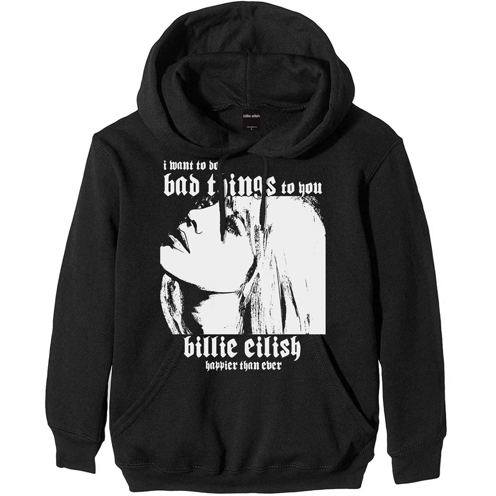 Billie Eilish - Bad Things - Pullover Black Hooded Sweatshirt