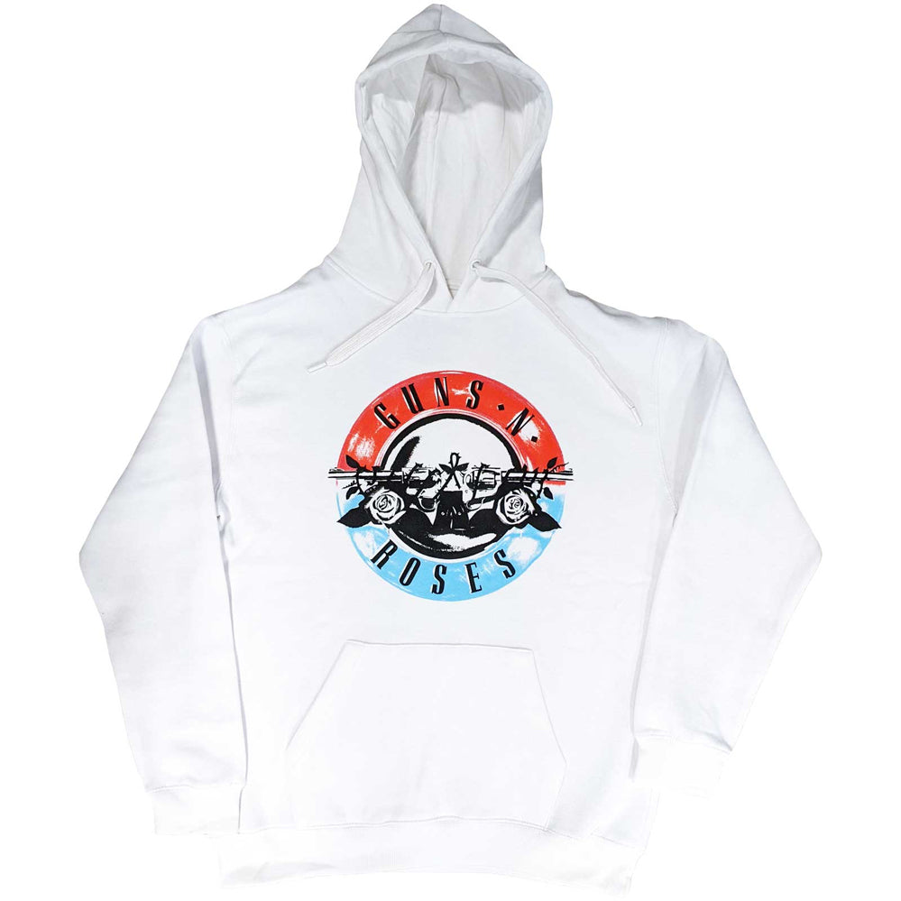 Guns N Roses - Motorcross- White Hooded Sweatshirt