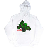 Gorillaz - Green Jeep- Pullover White Hooded Sweatshirt