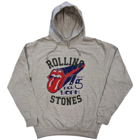 Rolling Stones - New York 1975 - Pullover Grey Hooded Sweatshirt