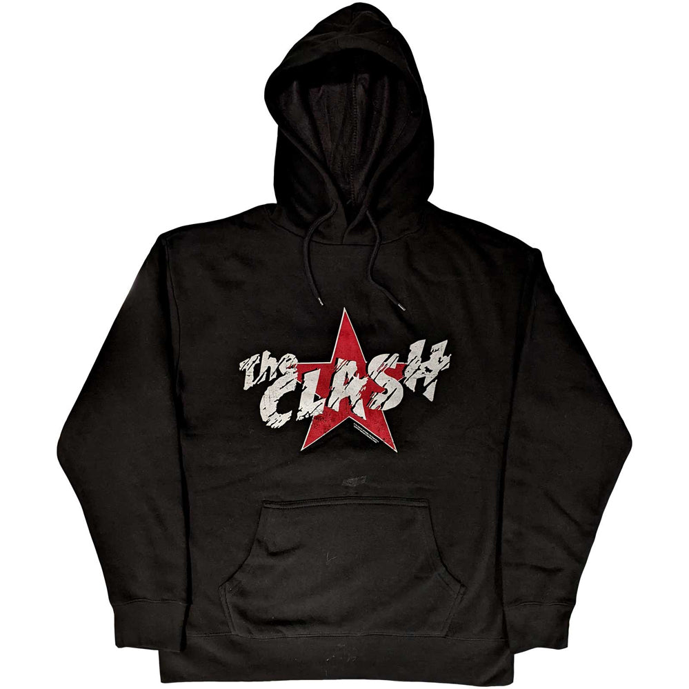 The Clash - Star Logo - Pullover Black Hooded Sweatshirt