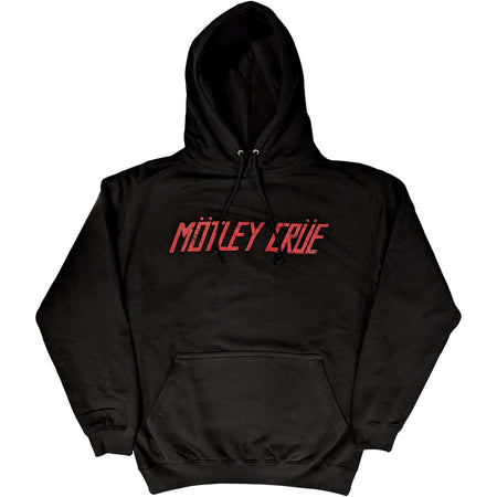 Motley Crue - Distressed Logo - Pullover Black Hooded Sweatshirt