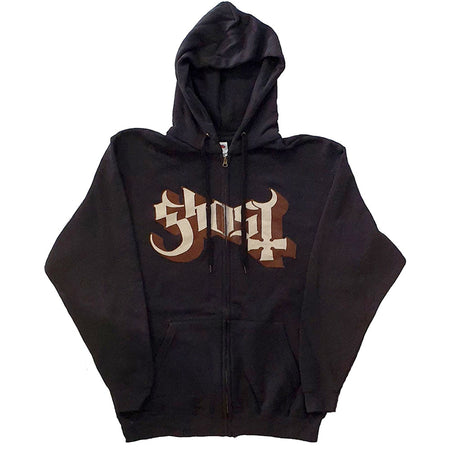 Ghost - Opus - Zipped Black Hooded Sweatshirt