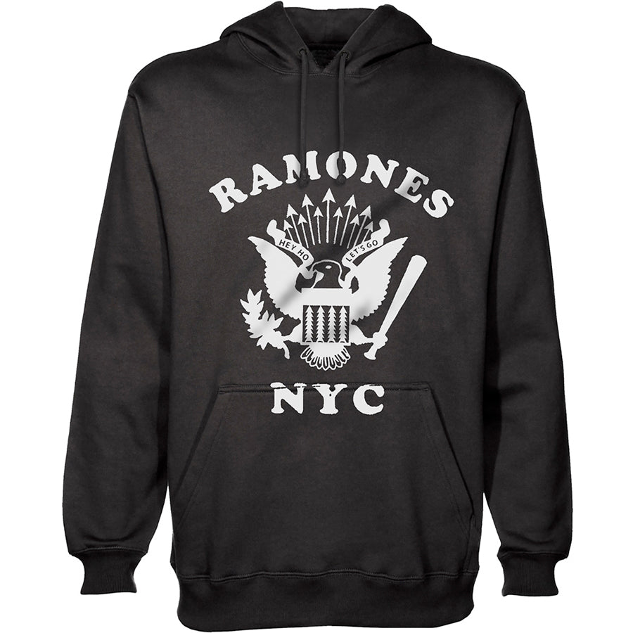 Ramones - Retro Eagle New York City - Pullover Black Hooded Sweatshirt
