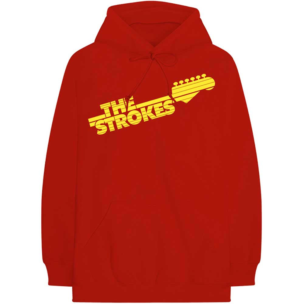 The Strokes - Guitar Fret Logo - Red Hooded Sweatshirt