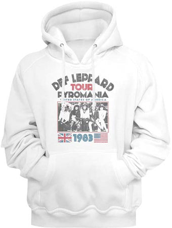 Def Leppard - Pyro Tour - White Hooded Sweatshirt