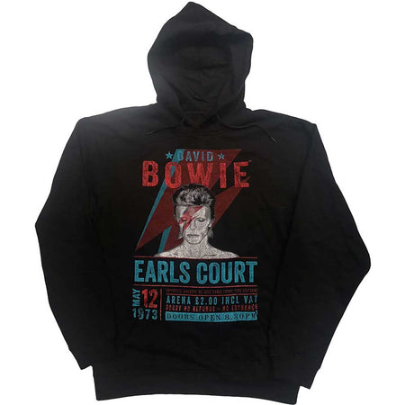 David Bowie - Earls Court '73 - Eco-Friendly Pullover Black Hooded Sweatshirt