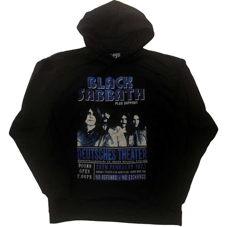Black Sabbath - Deutches '73 - Eco-Friendly Pullover Black Hooded Sweatshirt