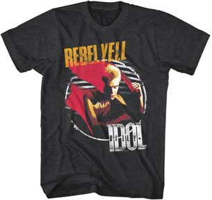Billy Idol-Rebel Yell-Black Heather Grey Lightweight t-shirt