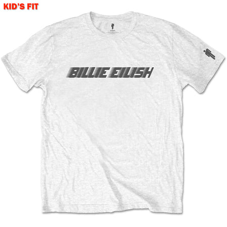Billie Eilish - Racer Logo & Sleeve Print-KIDS SIZE White T-shirt