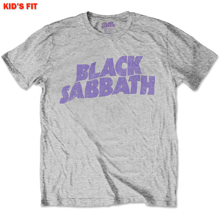 Black Sabbath - Wavy Logo-KIDS SIZE Grey T-shirt
