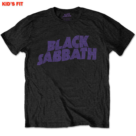 Black Sabbath-Wavy Logo-KIDS SIZE Black T-shirt