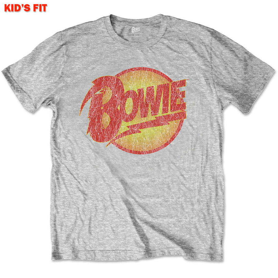 Davdi Bowie - Vintage Diamond Dogs Logo-KIDS SIZE Grey T-shirt