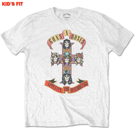 Guns N Roses-Appetite For Destruction-KIDS SIZE White T-shirt