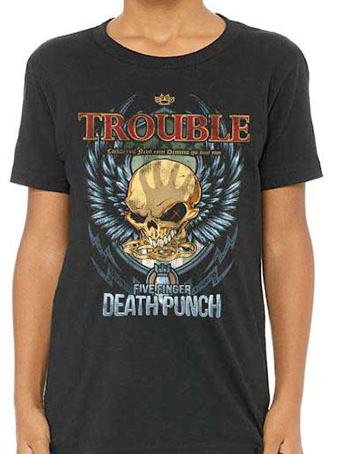 Five Finger Death Punch - Trouble-KIDS SIZE Black T-shirt