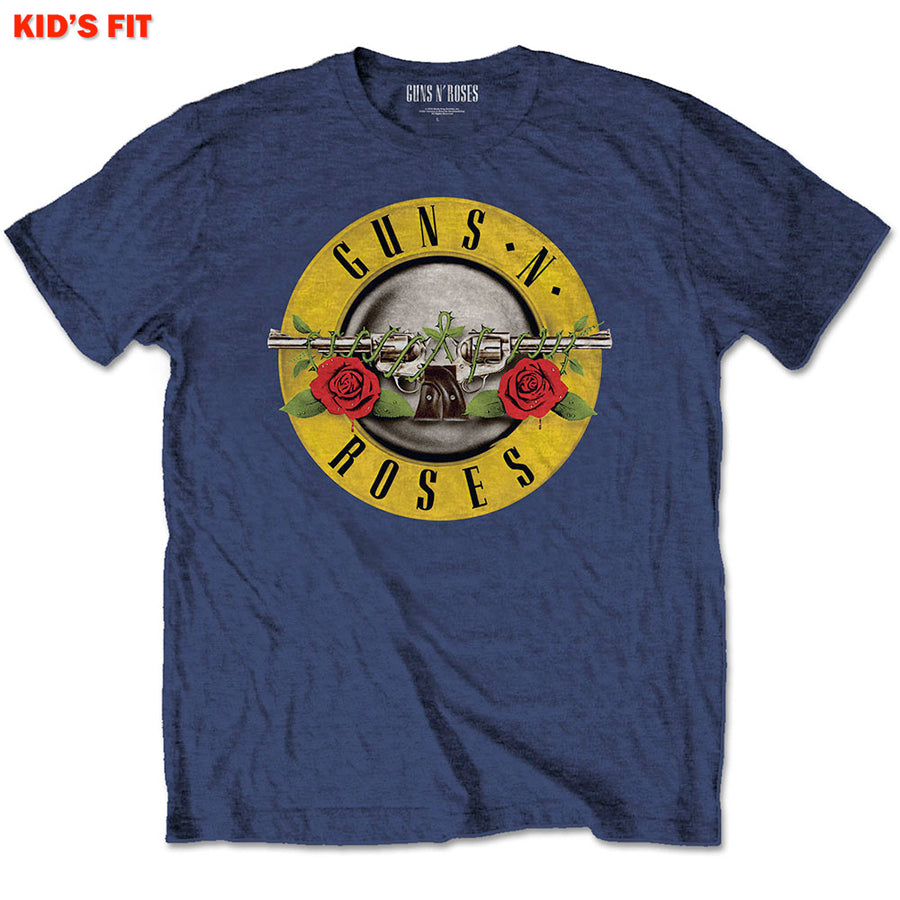 Guns N Roses - Classic Logo-KIDS SIZE Navy Blue T-shirt