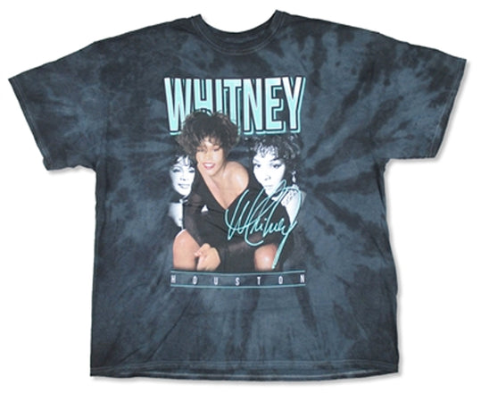 Whitney Houston - Green Signature Collage - Tie Dye t-shirt