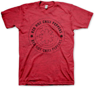 Red Hot Chili Peppers Wheel Outline Red t-shirt