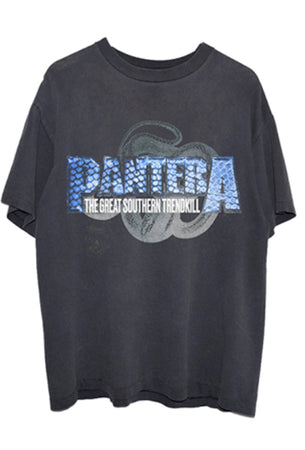 Pantera - Blue Snakeskin with back print - Black t-shirt