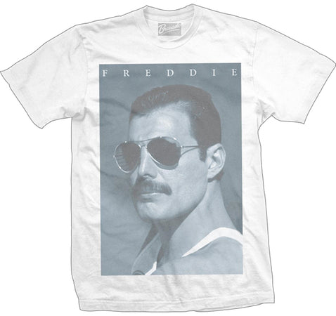 Queen-Freddie Mercury-Freddie Blue-White t-shirt